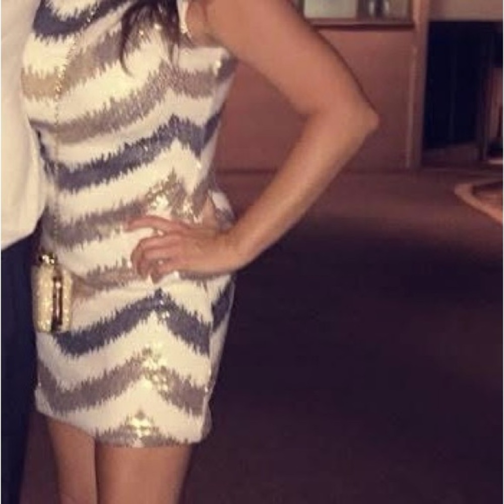 Elegant Chevron Sequin Dress
